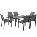 Outsunny 5 Piece Garden Dining Set, Outdoor Table And Grey
