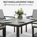 Outsunny 5 Piece Garden Dining Set, Outdoor Table And Grey