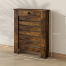 HOMCOM Radiator Cover With Drawer, Horizontal Slat, Rustic Brown