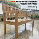 Outsunny Wooden Garden Bench With Table And Hidden Shelf, Teak