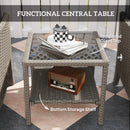 Outsunny 5 PCS Rattan Garden Furniture Set w/ Cushions