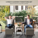 Outsunny 5 PCS Rattan Garden Furniture Set w/ Cushions