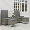 Outsunny 5 PCS Rattan Garden Furniture Set w/ Cushions