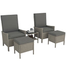 Outsunny 5 PCS Rattan Garden Furniture Set w/ Cushions