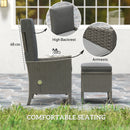 Outsunny 5 PCS Rattan Garden Furniture Set w/ Cushions