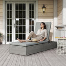 Outsunny Patio Rattan Chaise Lounge Garden Pool Wicker Sun Lounger Adjustable