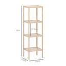 Bathroom Storage Shelving Unit, Freestanding Bamboo Shelves, Natural
