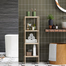 Bathroom Storage Shelving Unit, Freestanding Bamboo Shelves, Natural