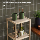 Bathroom Storage Shelving Unit, Freestanding Bamboo Shelves, Natural