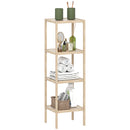 Bathroom Storage Shelving Unit, Freestanding Bamboo Shelves, Natural