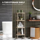 Bathroom Storage Shelving Unit, Freestanding Bamboo Shelves, Natural