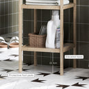 Bathroom Storage Shelving Unit, Freestanding Bamboo Shelves, Natural