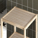 Bathroom Storage Shelving Unit, Freestanding Bamboo Shelves, Natural