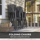 Outsunny 7 Piece Outdoor Dining Set w/ Extendable Table and 6 Folding Chairs