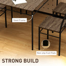 HOMCOM 5 Piece Dining Table and Chairs Set, Space Saving, Oak