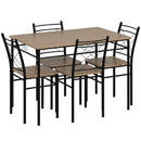 HOMCOM 5 Piece Dining Table and Chairs Set, Space Saving, Oak