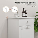 HOMCOM Bathroom Cabinet With Folding Laundry Hamper And Drawer, White