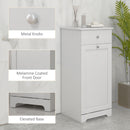 HOMCOM Bathroom Cabinet With Folding Laundry Hamper And Drawer, White