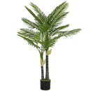 HOMCOM 150cm Artificial Palm Tree With 16 PEVA Leaves In Pot, Green