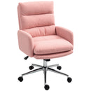 HOMCOM Upholstered Desk Chair with Height Adjustable, Pink