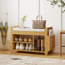 HOMCOM Shoe Bench Cushioned Seat 100 cm Natural Cream