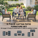 Outsunny Rattan Garden Furniture Set, Outdoor Furniture Conversation Set