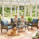 Outsunny Rattan Garden Furniture Set, Outdoor Furniture Conversation Set