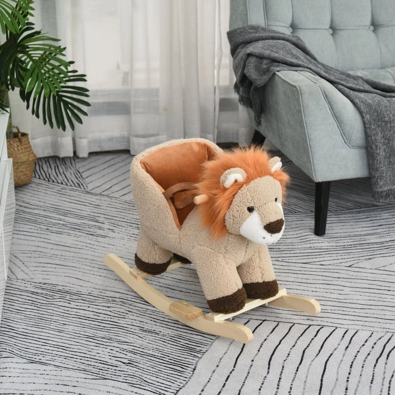 HOMCOM Children Rocking Lion - Brown