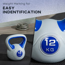 SPORTNOW 12kg Kettle Bell with Handle for Home Gym, Dark Blue and Grey