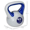 SPORTNOW 12kg Kettle Bell with Handle for Home Gym, Dark Blue and Grey