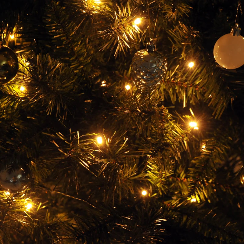 HOMCOM 6FT Pre-Lit Artificial Christmas Tree 200 LED Xmas Tree