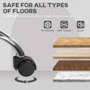 HOMCOM Fluffy Vanity Chair For Desk, With Height Adjustable, Wheels - Grey/Cream