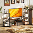 HOMCOM TV Unit For TVs Up To, Industrial TV Stand With Shelves