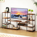 HOMCOM TV Unit For TVs Up To, Industrial TV Stand With Shelves