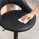 HOMCOM Barstools Set Of 2, Dining Stools With Backrest And Footrest, Black