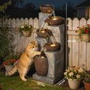 Outsunny Outdoor Fountain, Resin Freestanding Garden Fountain