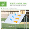 PawHut Walk In Chicken Run Large galvanised Chicken Coop w/ Cover 3 x 8 x 2m