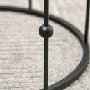 HOMCOM Set Of 2 Nesting Coffee Table, Side Tables With Glass Top, Black