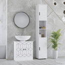 kleankin Tall Bathroom Storage Cabinet, Slim Bathroom Cabinet with Soft Close