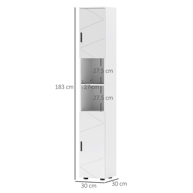 kleankin Tall Bathroom Storage Cabinet, Slim Bathroom Cabinet with Soft Close