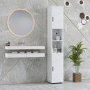 kleankin Tall Bathroom Storage Cabinet, Slim Bathroom Cabinet with Soft Close