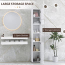 kleankin Tall Bathroom Storage Cabinet, Slim Bathroom Cabinet with Soft Close