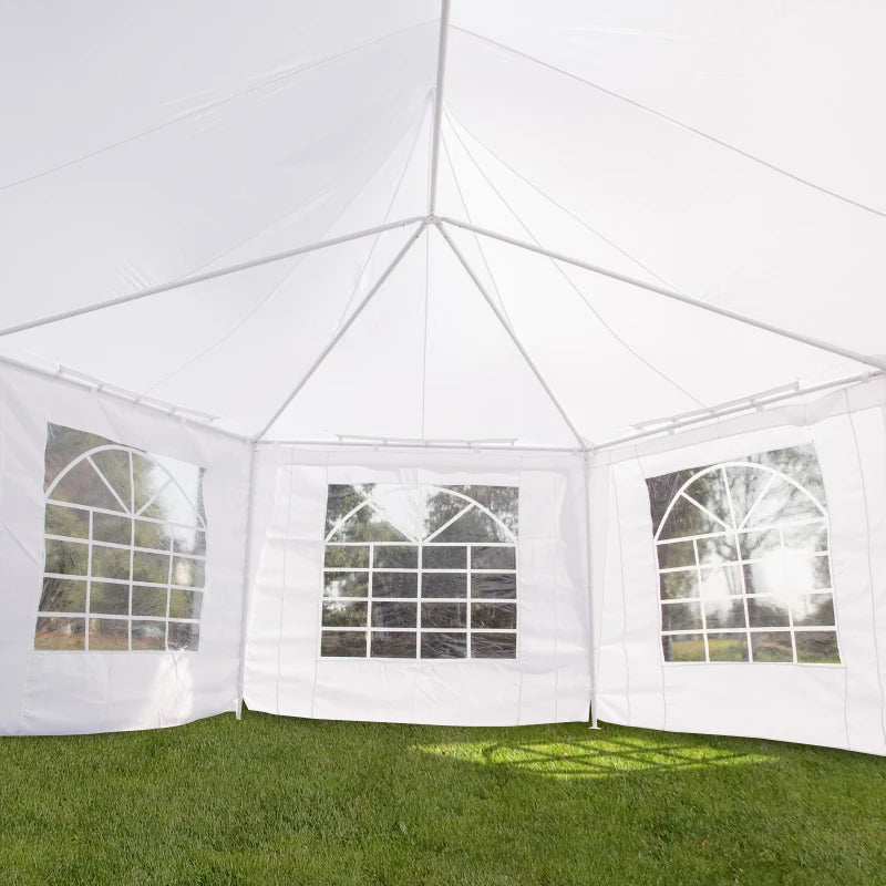 Outsunny 6.8m x 5m Octagonal Party Tent / Marquee - White