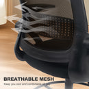 HOMCOM Mesh Painting Chair, Rolling Desk Chair With Flip-up Armrests, Black