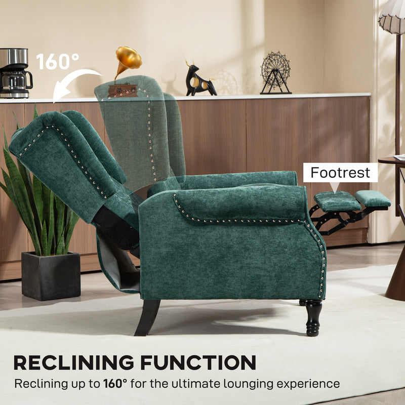 HOMCOM Manual Reclining Armchair Recliner with Footrest