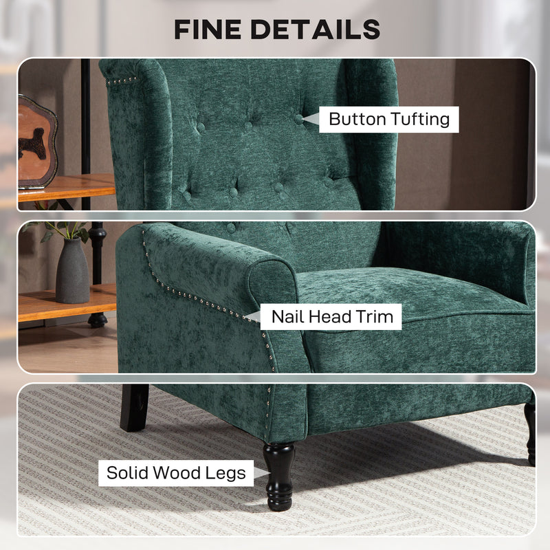 HOMCOM Manual Reclining Armchair Recliner with Footrest
