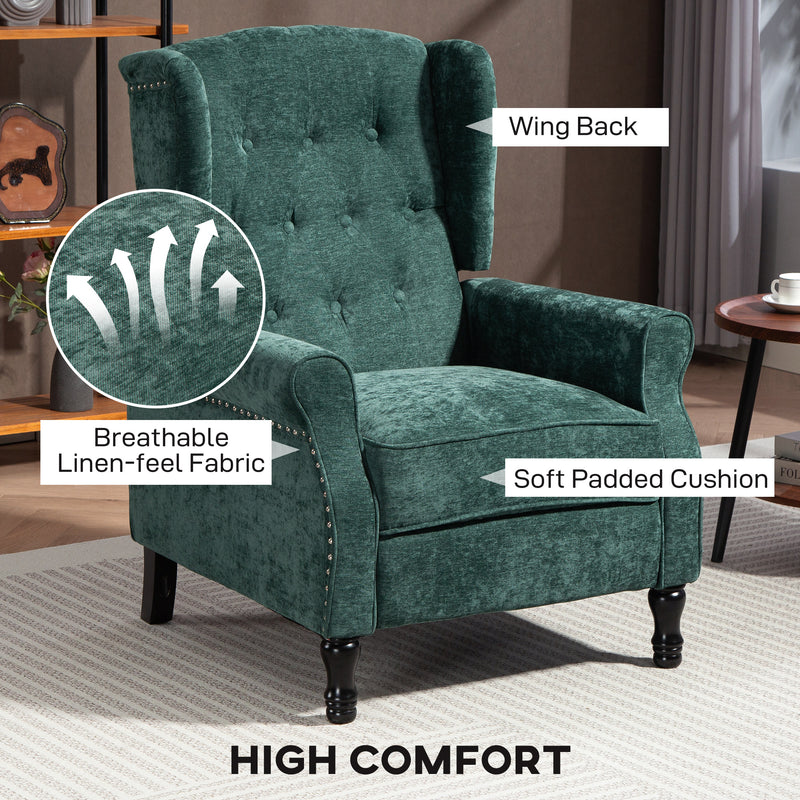 HOMCOM Manual Reclining Armchair Recliner with Footrest