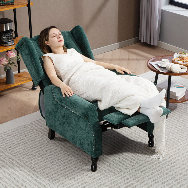 HOMCOM Manual Reclining Armchair Recliner with Footrest