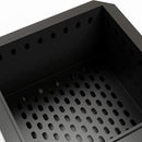 Outsunny Smokeless Fire Pit, Square Metal Bonfire Stove, Black