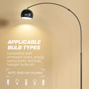 HOMCOM Arc Floor Lamp For Living Room, Free Standing Tall Lamp, Black